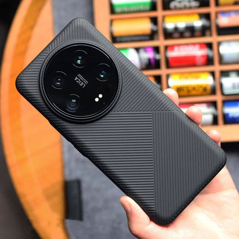 حافظة خلفية صلبة رفيعة للغاية لهاتف Xiaomi Mi 13 14 Pro Ultra 15 غير لامعة هندسية غير متساوية شريط بلوري غطاء فاخر Funda