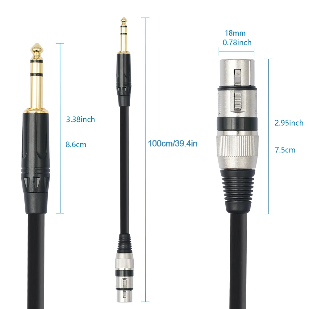 ݵ Ŀ, TRS -XLR  ̺, 6.35mm ׷ , 3  XLR ũ ̺ PVC 뷱, 1/1.8 m, 3 m, 5/10 m, 6.35mm