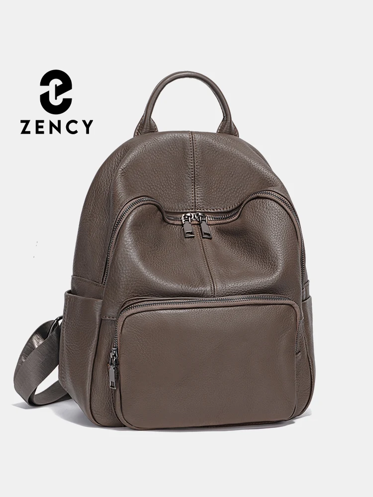 Рюкзак Zency женский из 100% натуральной кожи, Вместительная дорожная сумка, ранцевый ранец для поездок