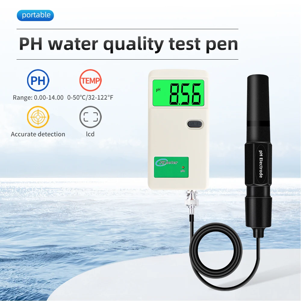 Digital Dispaly PH Meter Water Quality Tester for Drinking Water Aquariums Pools 0-14 PH Electrode Pen Professional Analyzer 2