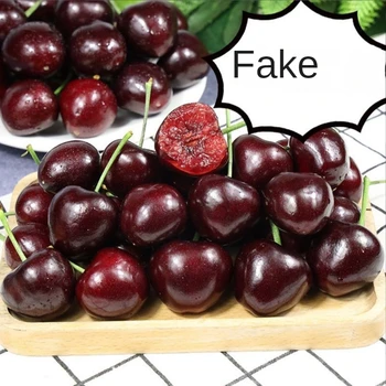 가짜 체리 모형 시뮬레이션 과일 과일 가게 장식 캐비닛 디스플레이 촬영 소품, 유치원 교육 보조