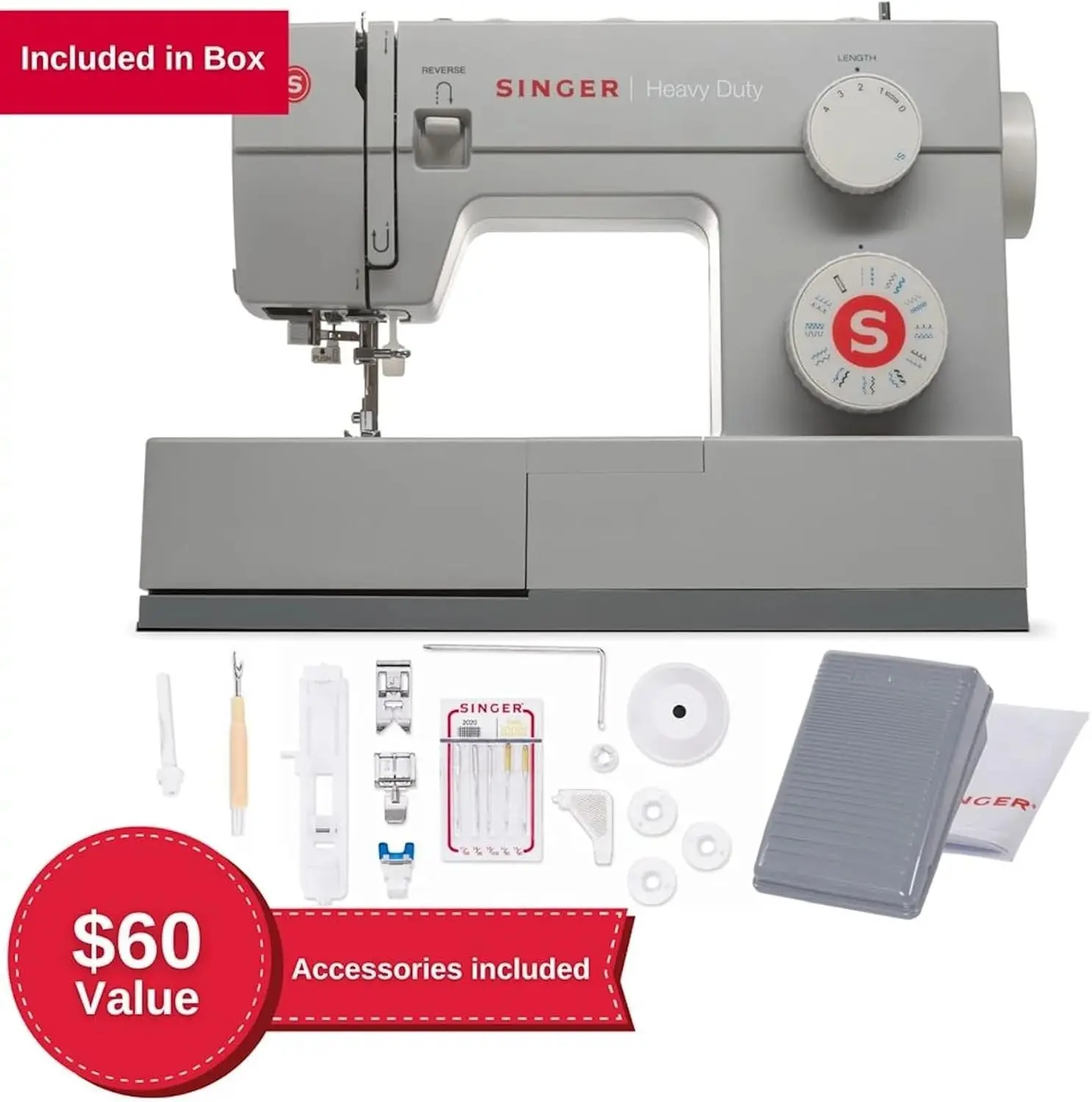 Singer Heavy Duty 4423 High Speed Sewing Machine With Accessory Kit | Strong Motor With Enhanced Piercing Power, 97 Stitch 2