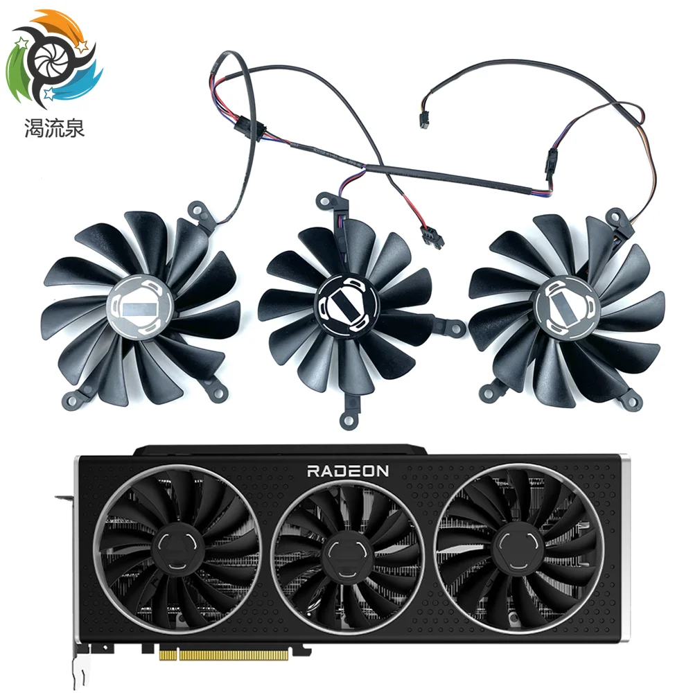 Sostituzione Della Ventola Di Raffreddamento 3 Pz/Set 12V Per Xfx Rx 6900Xt 16Gb Oc 6800Xt 6800 Ventola Di Raffreddamento Della Scheda Grafica Da 16Gb