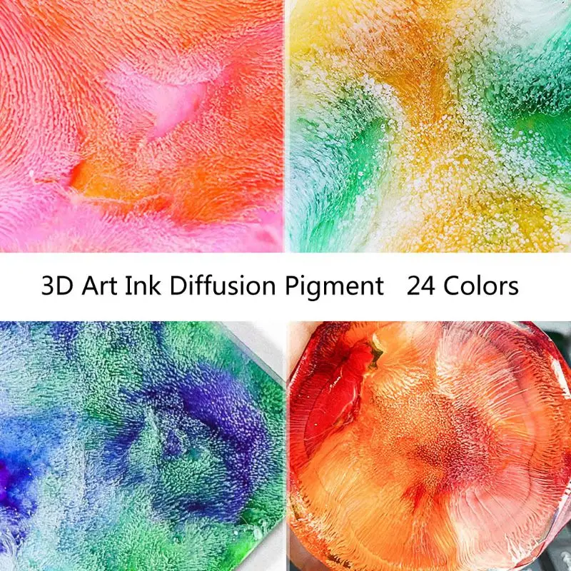 Epoxy Resin Pigment 24 Colors Transparent Non-Toxic UV Epoxy Resin Dye Liquid for UV Resin Coloring Jewelry Making