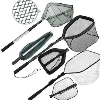 55cm-190cm Telescopic Fishing Net for Salmon Fly Carp Catfish Trout Floating Landing Net Easy Catch & Releasee Foldable