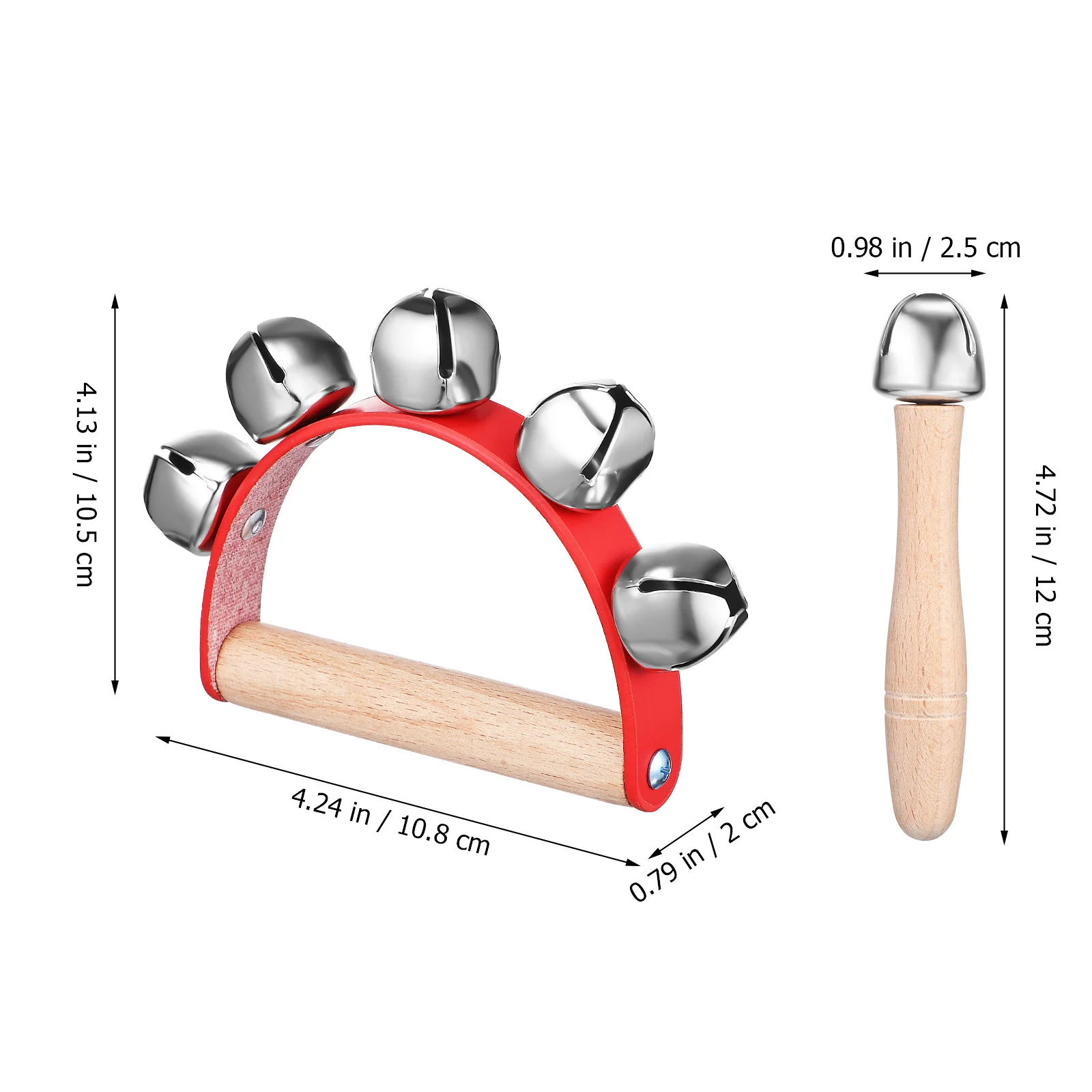 8 Pcs Hand Bell Wooden Handle Bells Jingle Rattle Shaker Stick Wood Bell Rattles Musical Instruments Child Play Beginner Gifts