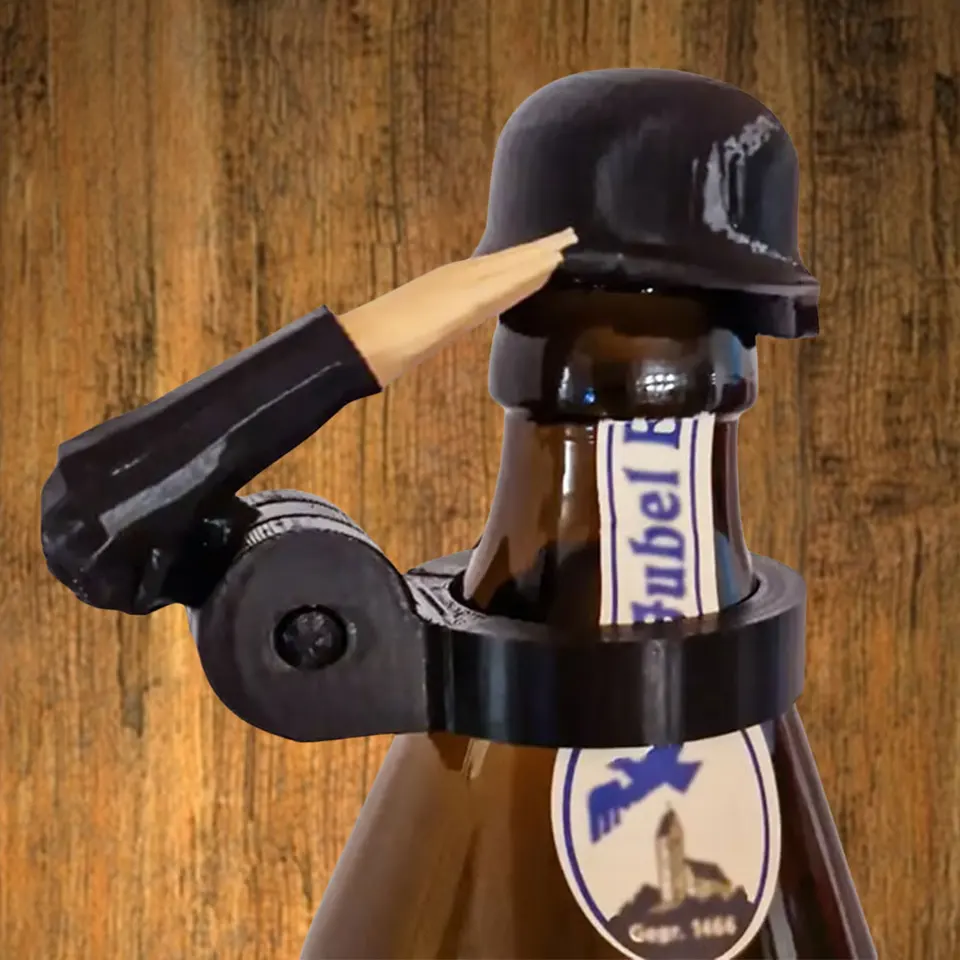 Soldier Salute Beer Bottle Helmet Cap Protector