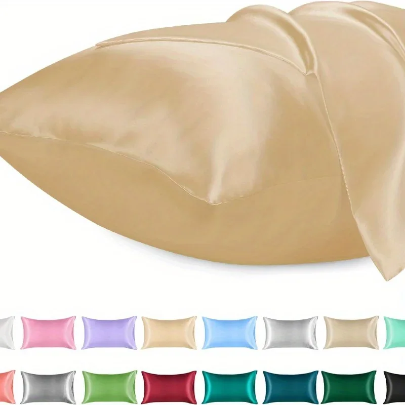 1PC Satin Pillowcase for Hair Similar to Silk Pillow Cases for Skin, Silky & Soft Pillow Covers, Gifts for Her or Him 2
