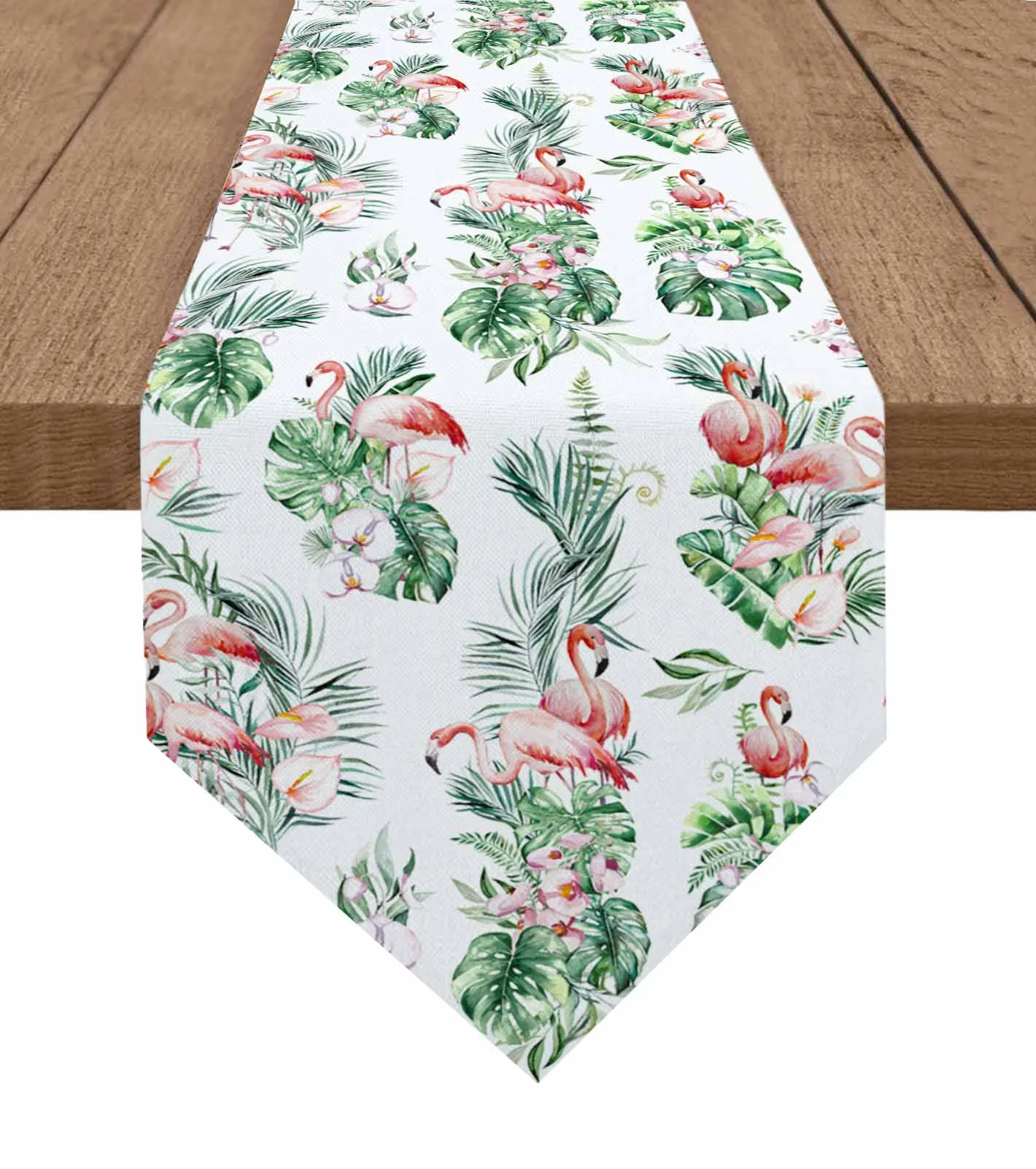 

Tropical Flamingos Leaves Flowers Summer Table Runner Wedding Party Dining Table Runner Placemat Home Kitchen Table Decor