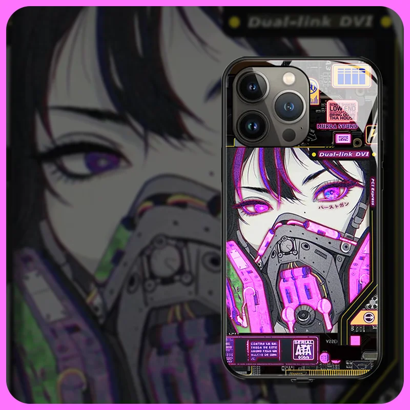 

Anime For Cyberpunk‘s Style LED Glow Phone Case For Samsung Galaxy S20 S21 Plus S22 S23 Ultra S20FE S21FE S10 4G Flashes Cover