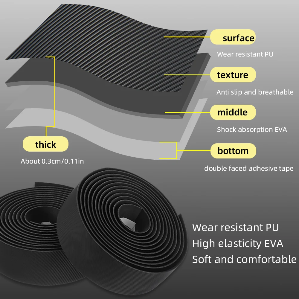 MOTSUV Bicycle Handlebar Tapes Shock-Absorption Comfortable Handles Tape EVA PU Road Bike Drop Bar Handle Belt Wrap Cycling Part