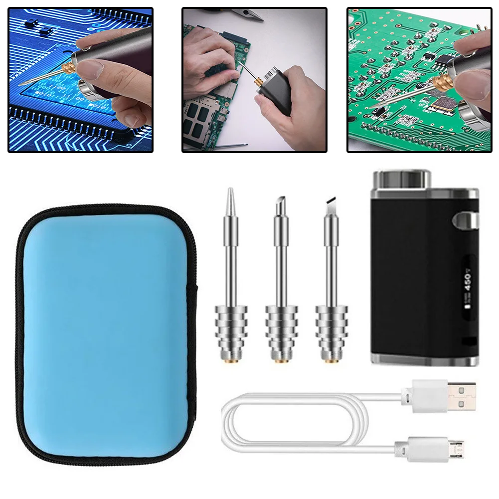 

No-Battery Soldering Iron Pen 1-75W 510 Interface Accessories Adjustable Digital Display Maintenance Tool 1 Set