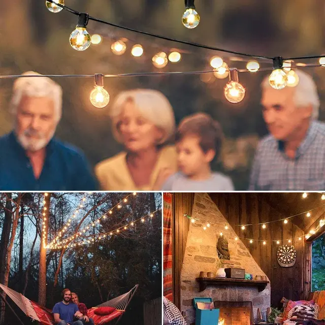 Kültéri Kempingfények Utcai Koszorúkert Lámpa Tündér Húr Lámpák Esküvői Dekorációk - Image 5