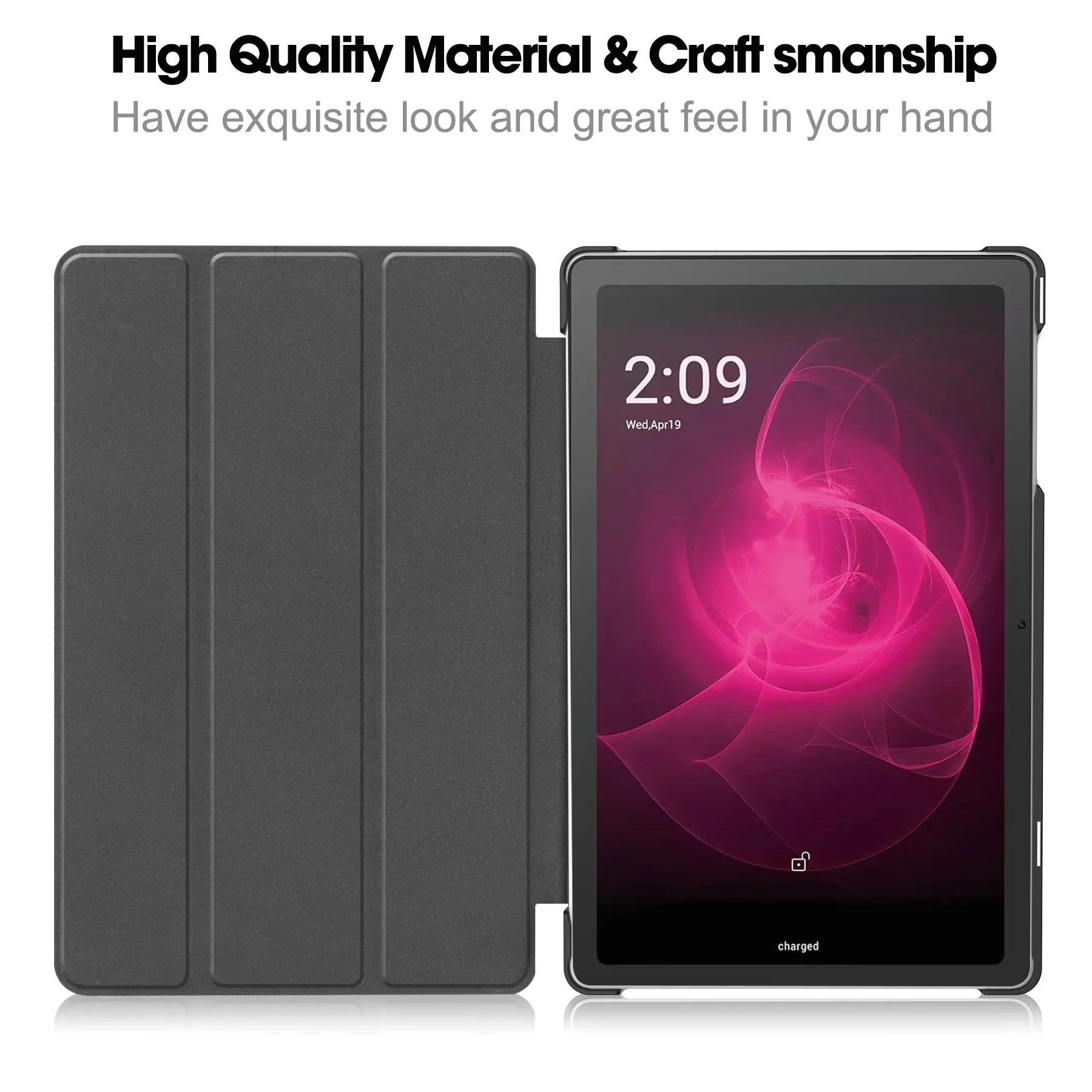 Premium 10.36-Inch Tablet Cover with Auto Sleep/Wake Function and Triple-Fold PU Leather Flip Stand