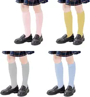 Girls Knee High Socks Kids Boys School Uniform Seamless Cotton Socks Stockings White Black Grey Socks 5