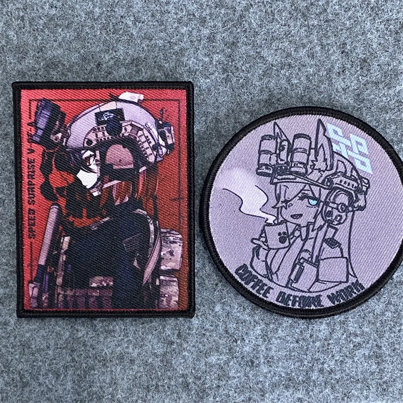 Weilan Archives Kangna Tail Blade Animation Badge Hook and Loop Two-dimensional Super Electromagnetic Gun Patch Backpack Sticker flower patch stickers