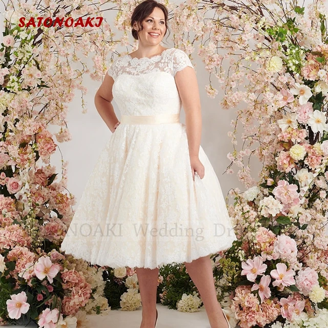 Plus size knee length wedding dresses 60 photos - Astyledwedding.com