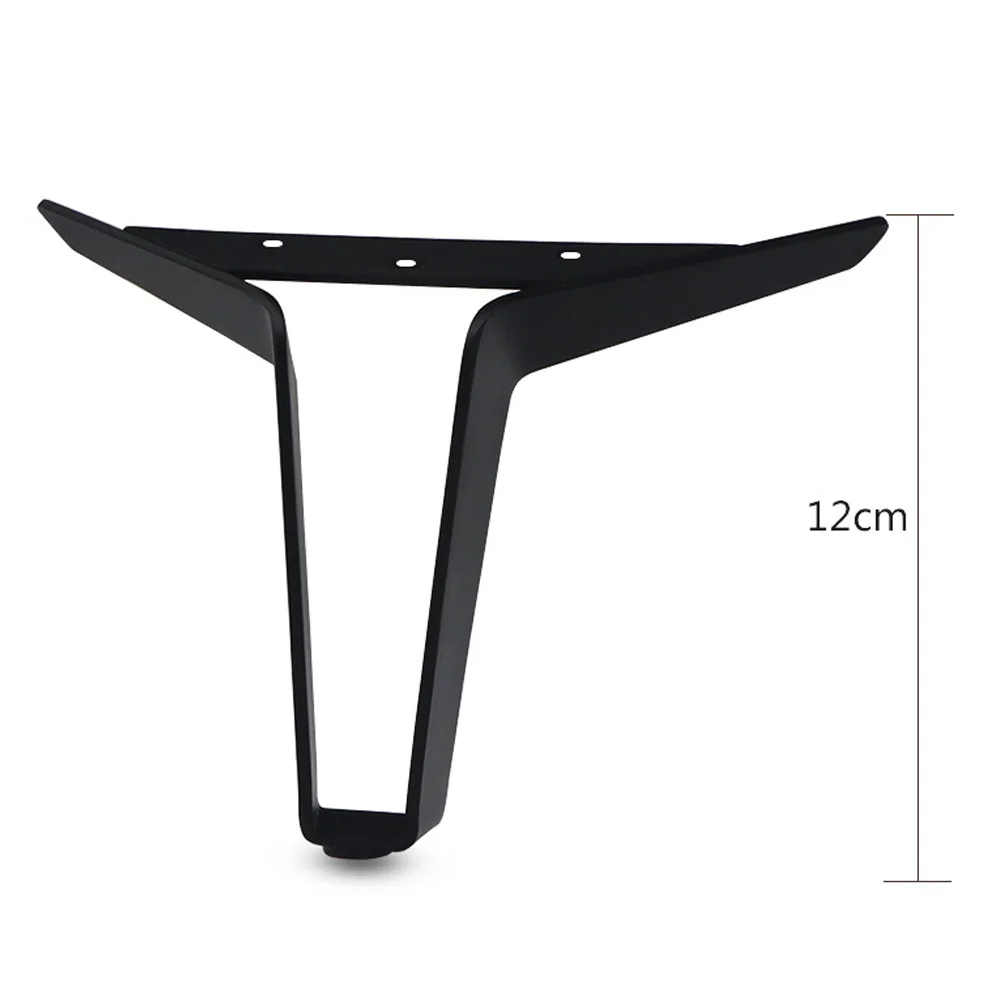 Description Picture 3 of item4pcs Metal Furniture Legs 12cm Black Silver Cabinet Feet Support Dresser Bed Coffee Table Sofa Replacement Legs Hardware Feet