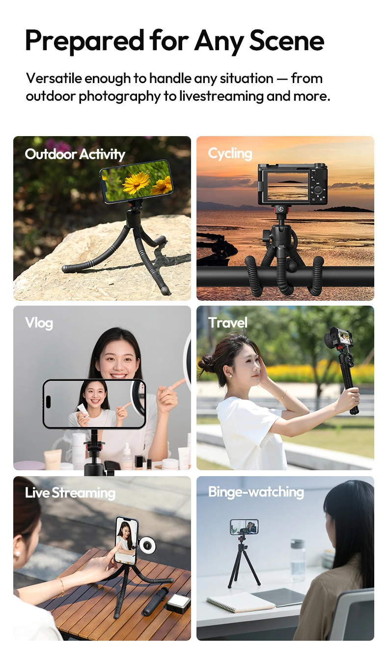 Magnetic Flexible Tripod Octopus Tripod for iPhone 16 15 14 13 Camera for Gopro