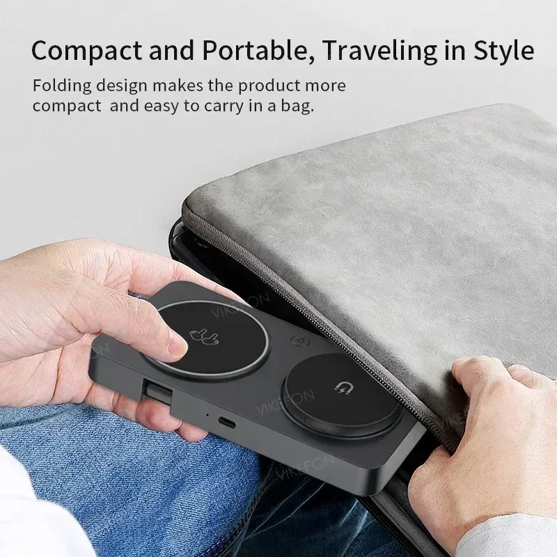 3 in 1 Magnetic Wireless Charger Foldable Phone Stand Fast Charging Station For iPhone 16 15 14 Pro Max iWatch 10 9 Airpods Pro2