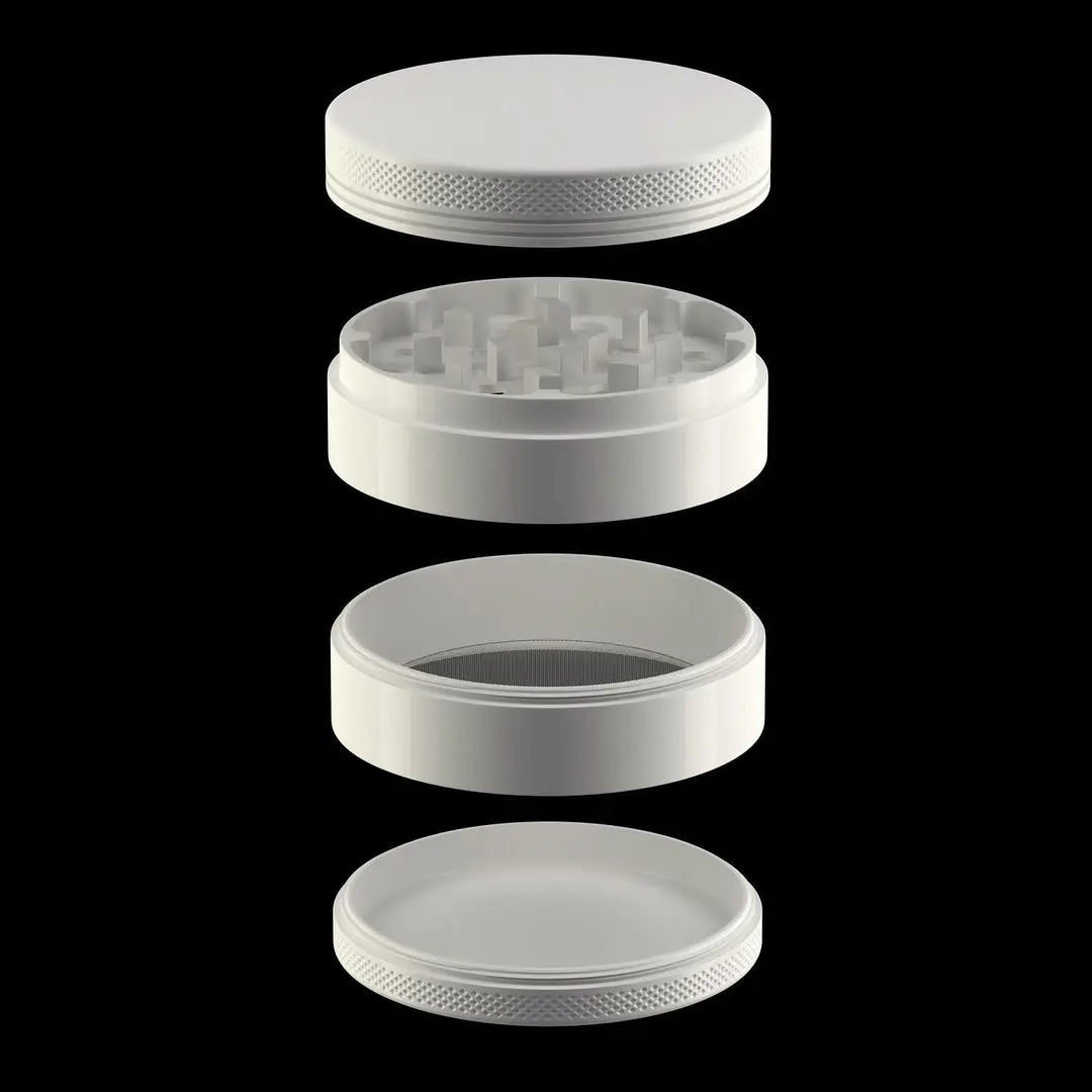 Premium Aluminum Nonstick White Grinder 4 Layers Spice Crusher 2