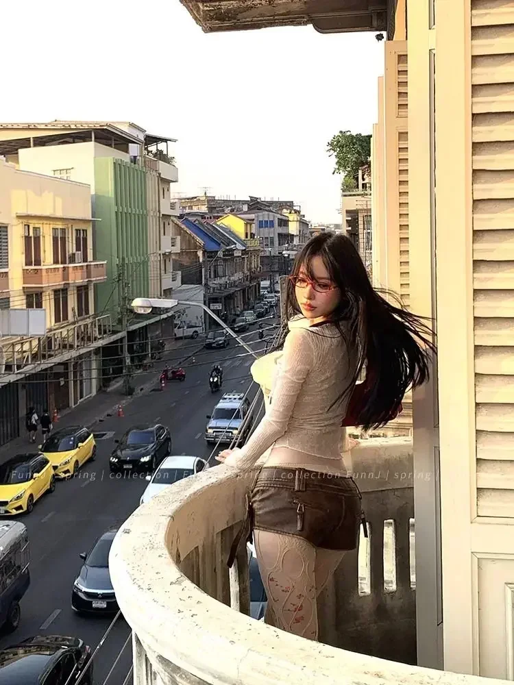 Korean Fashion Crop Top y2k Aesthetic Sweet Lace Patchwork Long Sleeve T Shirt with Bow 2000s Women Clothes Streetwear