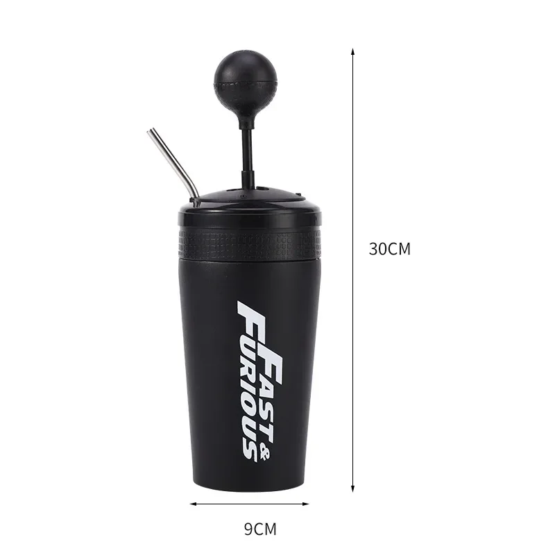 Fast X Gear Shift Cup 304 Stainless Steel Vacuum Cup Fast and Furious 10 Portable Straw Thermos Bottle water bottle thermal mug stainless steel thermos bottle thermal water bottle stainless steel water bottle stainless steel cup stainless steel thermos cup stainless steel thermal container