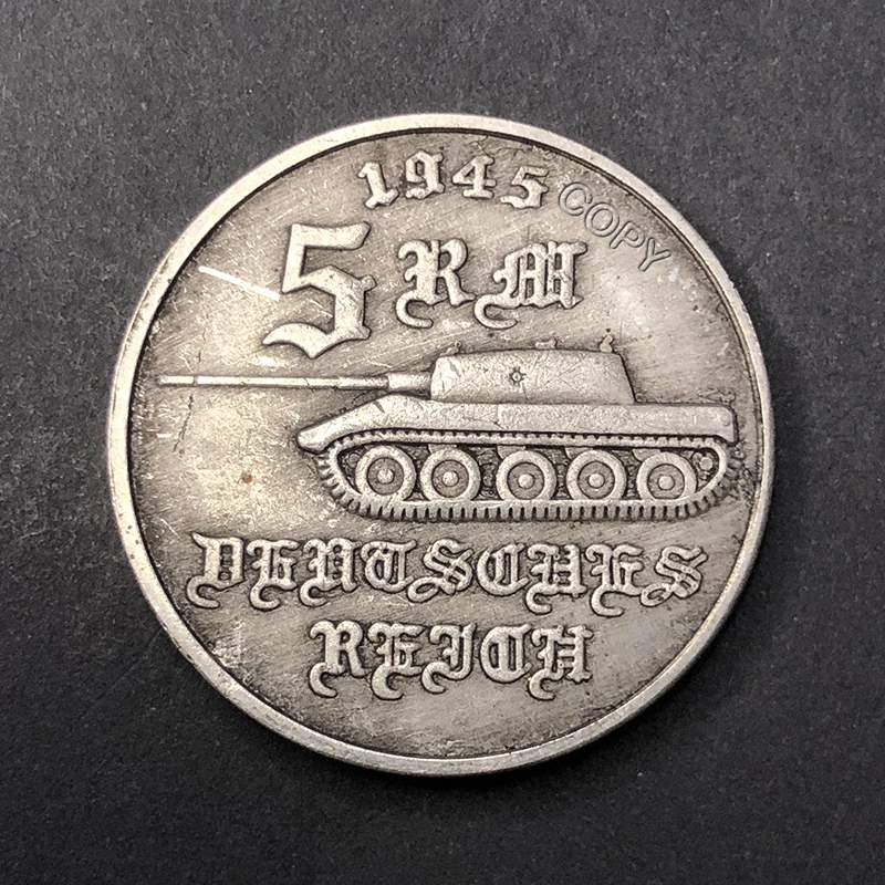 Commemorative Coin German 1943/1944/1945 tank 5 mark replica collection home decoration