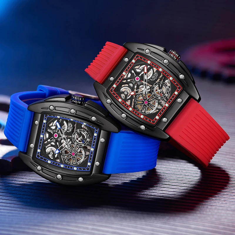 LIGE Luxury Skeleton Automatic Watch - Men's Luminous Waterproof Timepiece
