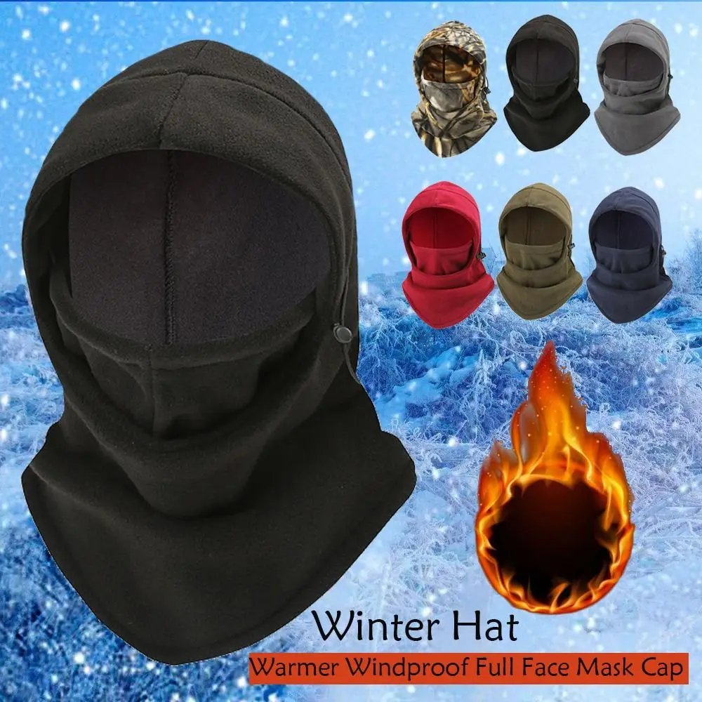 

Warmer Neck Balaclava Fashion Windproof Polar Fleece Ski Mask Caps Adjustable Full Face Beanies Winter