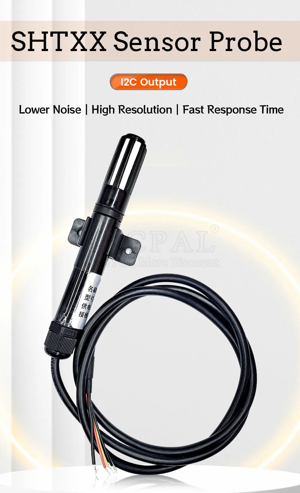 5M Digital Temperature Sensor Probe Module SHT20 SHT21 SHT30 SHT31 SHT40 Humidity Sensor Cable Shield I2C Interface Waterproof – Detail 1