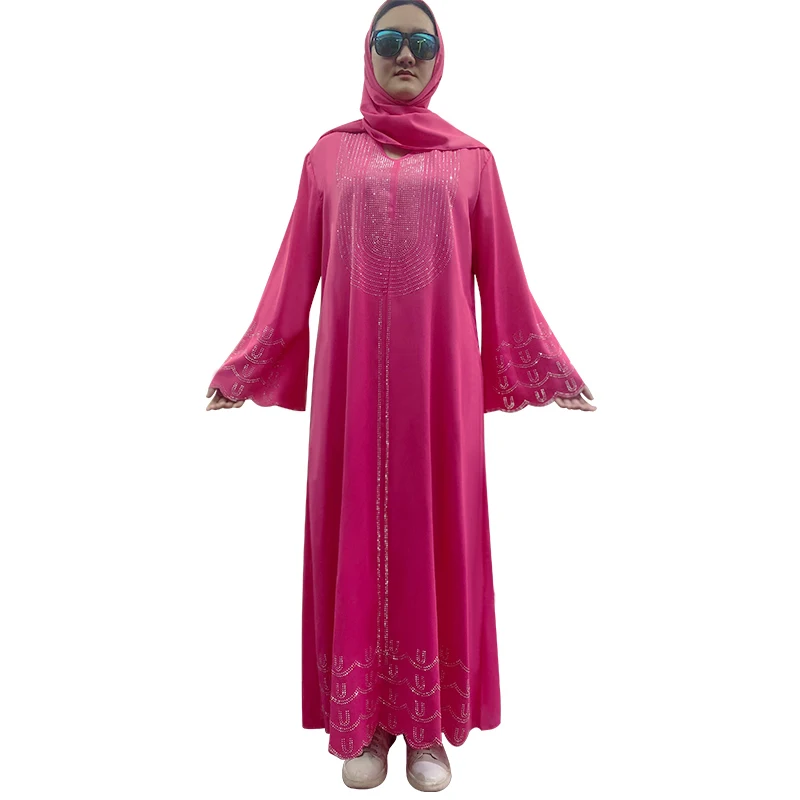 عباية نسائية مسلمة قفطان فستان نسائي مضيئة بأكمام...