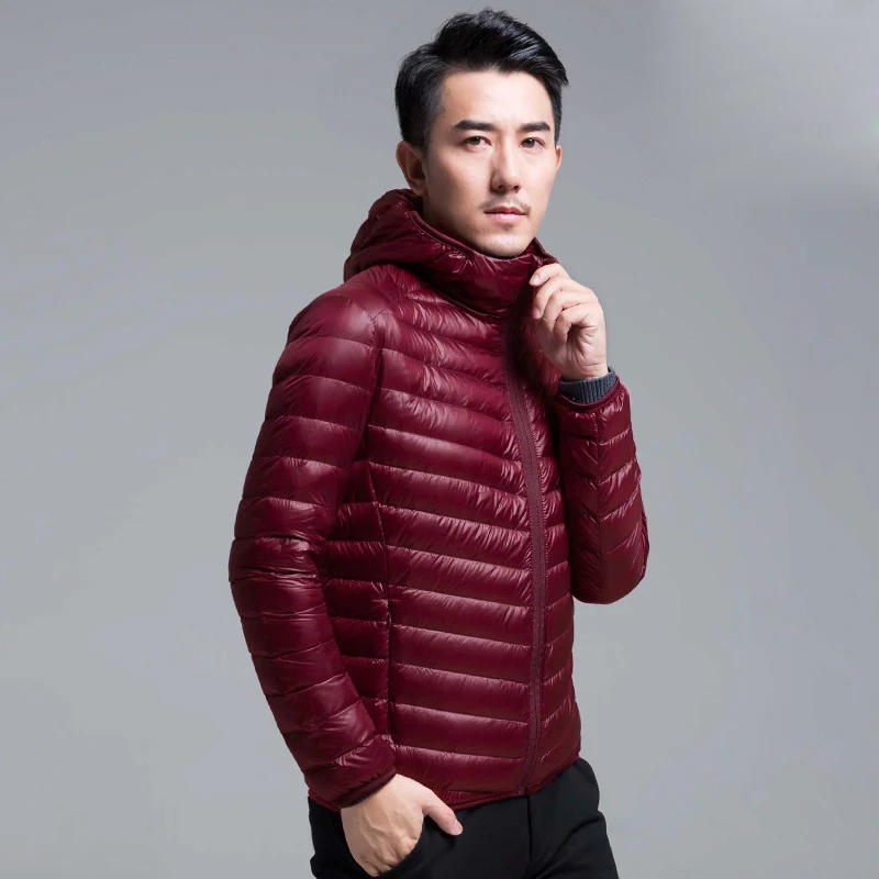 

Large size 5XL 6XL Men's ultralight down jacket White duck down men's fashionable coat with stand collar 2023 autumn and winter