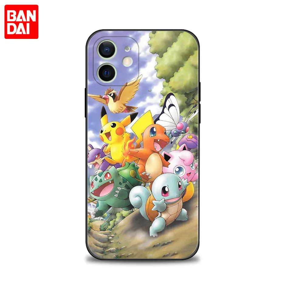 Phone Case For iPhone 13 11 12 Pro Max XR X 8 7 6 6S Plus XS 13mini SE 5 5S 12mini Cover Pokemon Charmander Pikachu Eevee iphone 11 cover