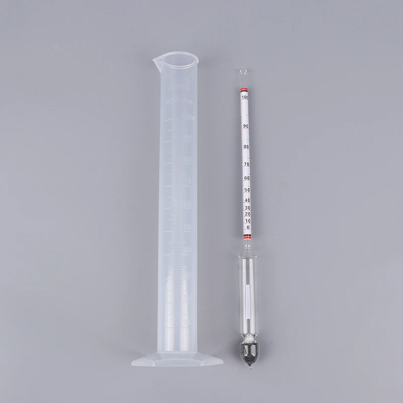 Alcohol Meter Hydrometer Tester Vintage Measuring Bottle Set 0-100