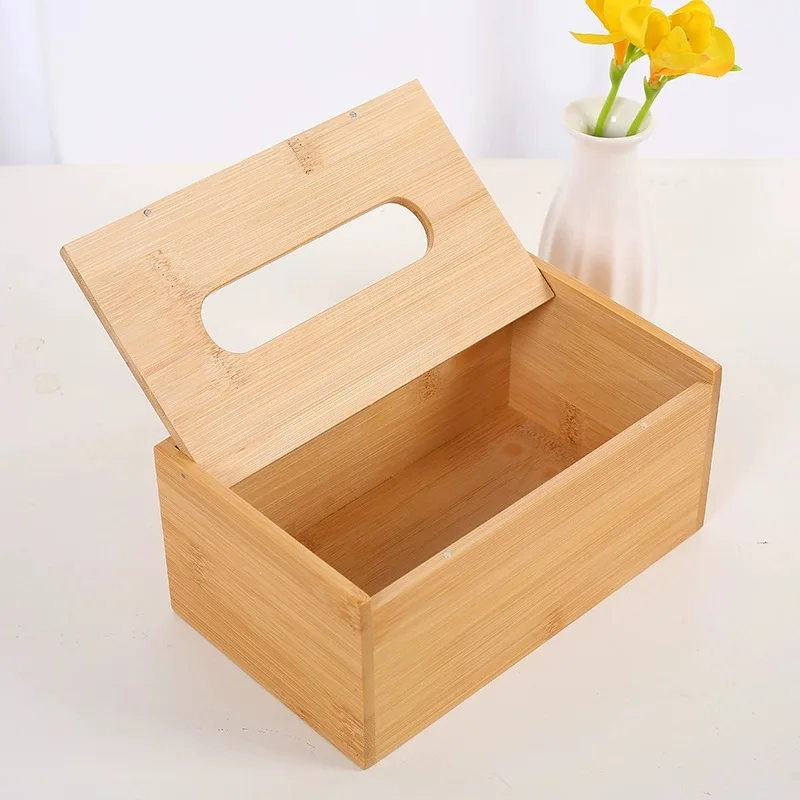 Japanese Bamboo Tissue Box, Living Room Dining Table Napkin Holder, Home Kitchen Storage Supplies, Rectangular Storage Box 2