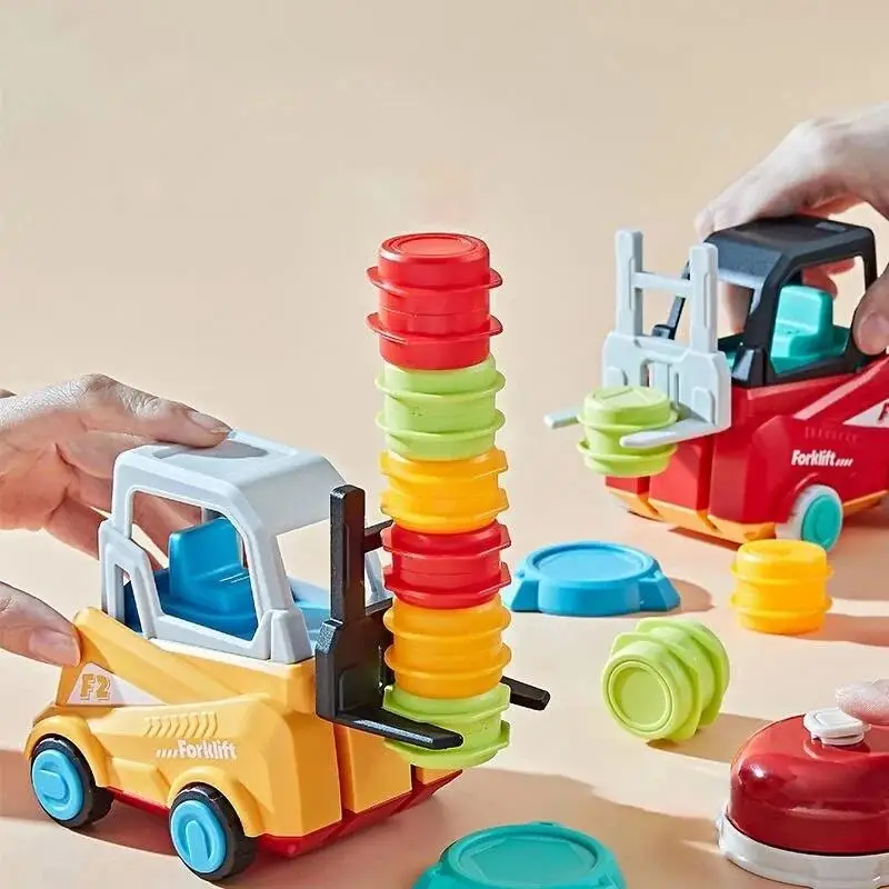

Детский инженерный грузовик вилочный погрузчик с давлением, модель автомобиля, обучающая игрушка для укладки, настольная игра для мальчиков, подарок на день рождения