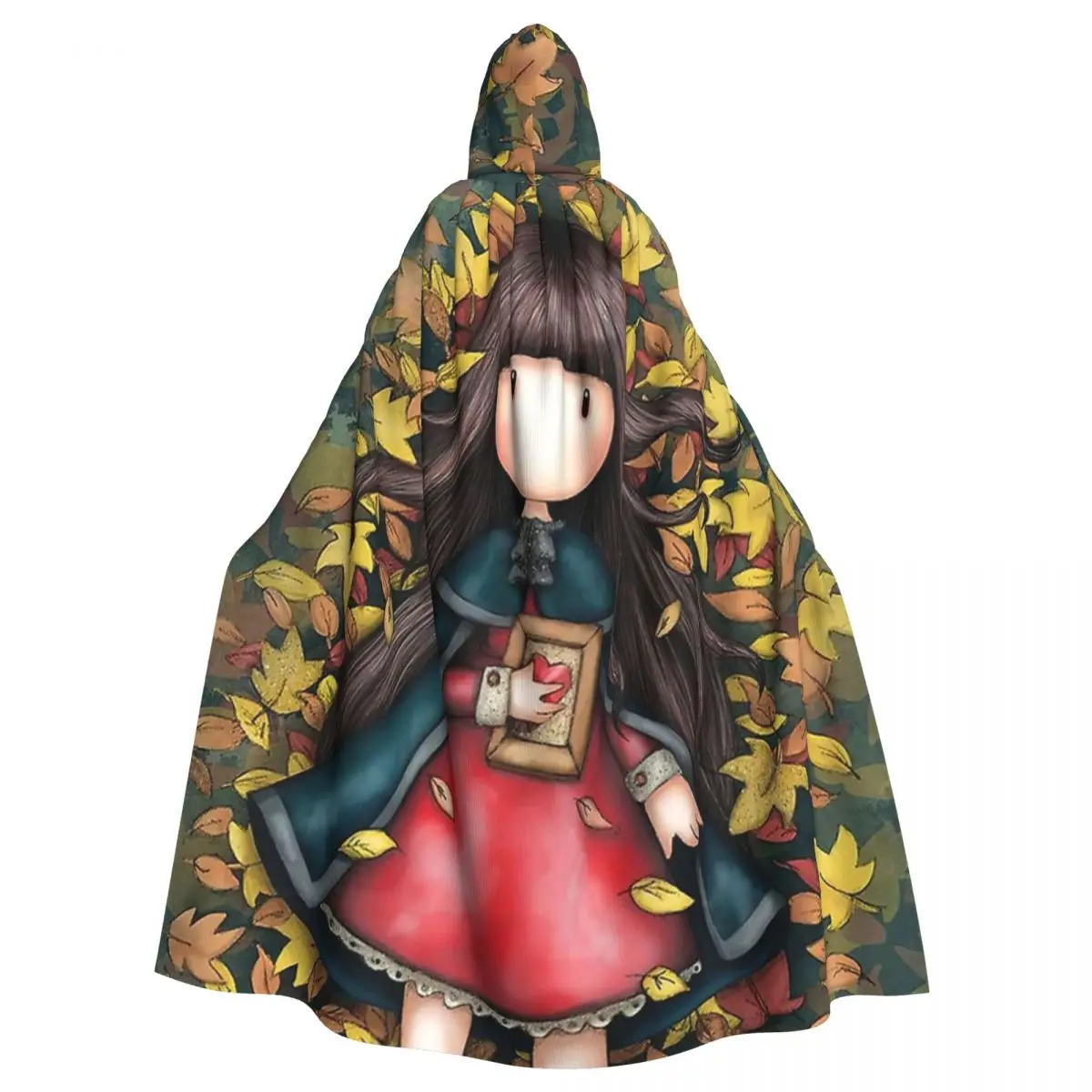 

Gorjuss Gymnastics Design Hooded Cloak Halloween Party Cosplay Woman Men Adult Long Witchcraft Robe Hood