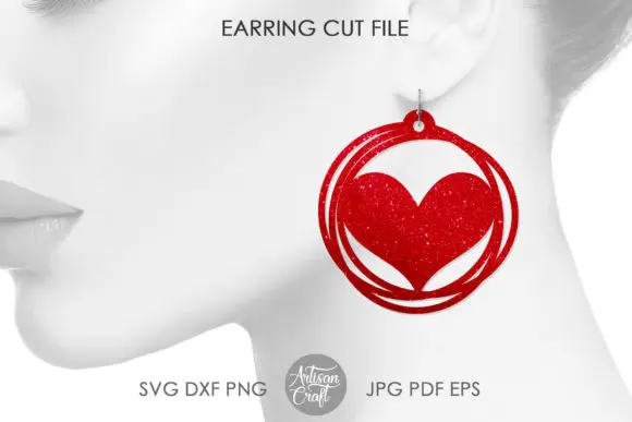 Heart Earrings Set of 165 Laser Files for Cutting SVG DXF DWG CDR and Digital Multilayer Layout Files Laser Engraving Wood Boring Machinery