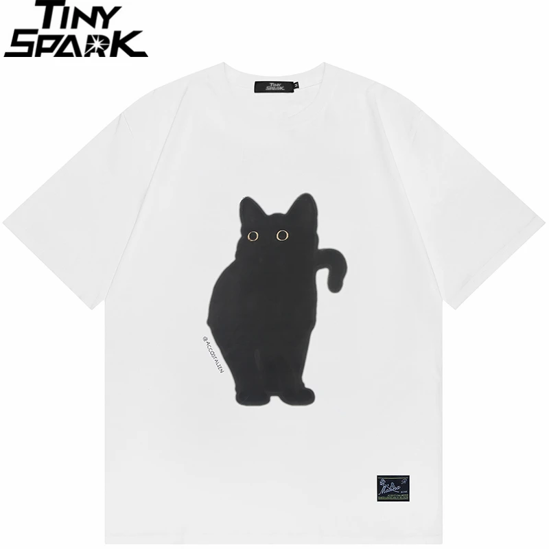トップス CAT PRINTED TEE(BLACK, 38) Tri-Blend Super Soft Black Cat T-Shirt – Eye Candy Los Angeles
