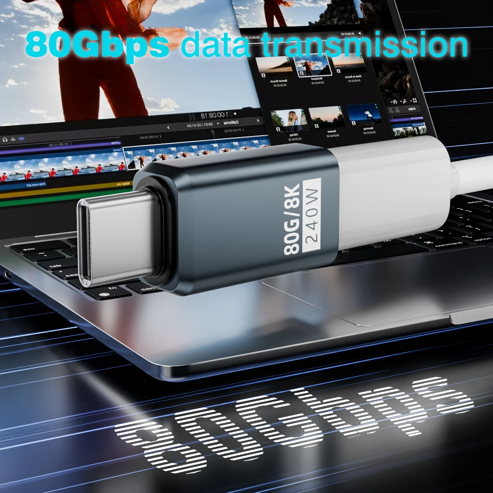 썬더볼트 5/4/3 엘보 어댑터 80Gbps USB4 V2.0 직각 어댑터 90도 L자형 USB-C to USB-C 커넥터 240W PD 8K60Hz