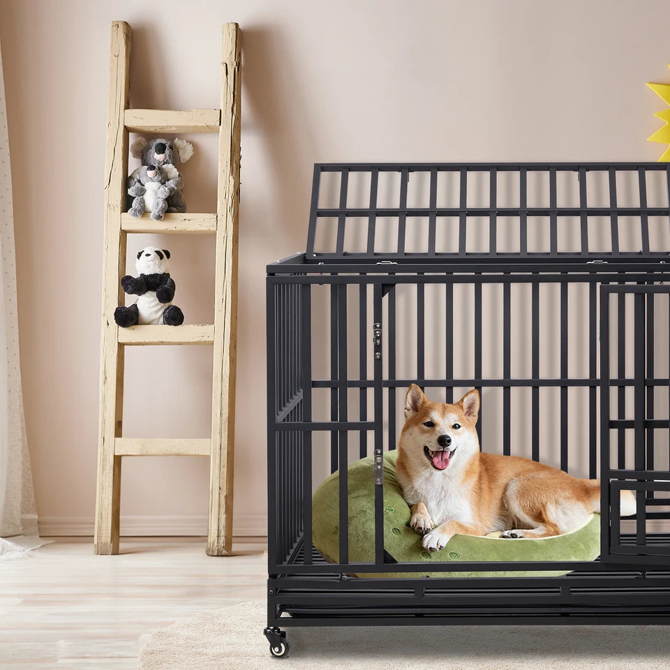 Heavy Duty Dog Kennel with Lockable Wheels