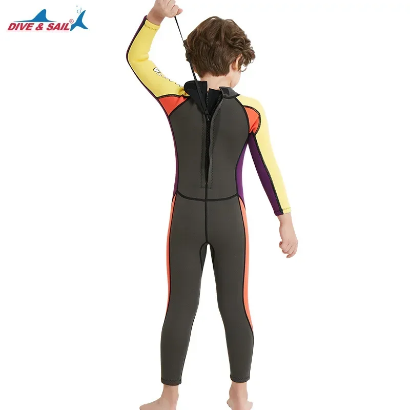 2.5MM Neoprene Girls Boys Wetsuit Diving Suit Swimsuit Short Long Sleeve Surfing Jellyfish Clothing Swimwear for Cold Water 6