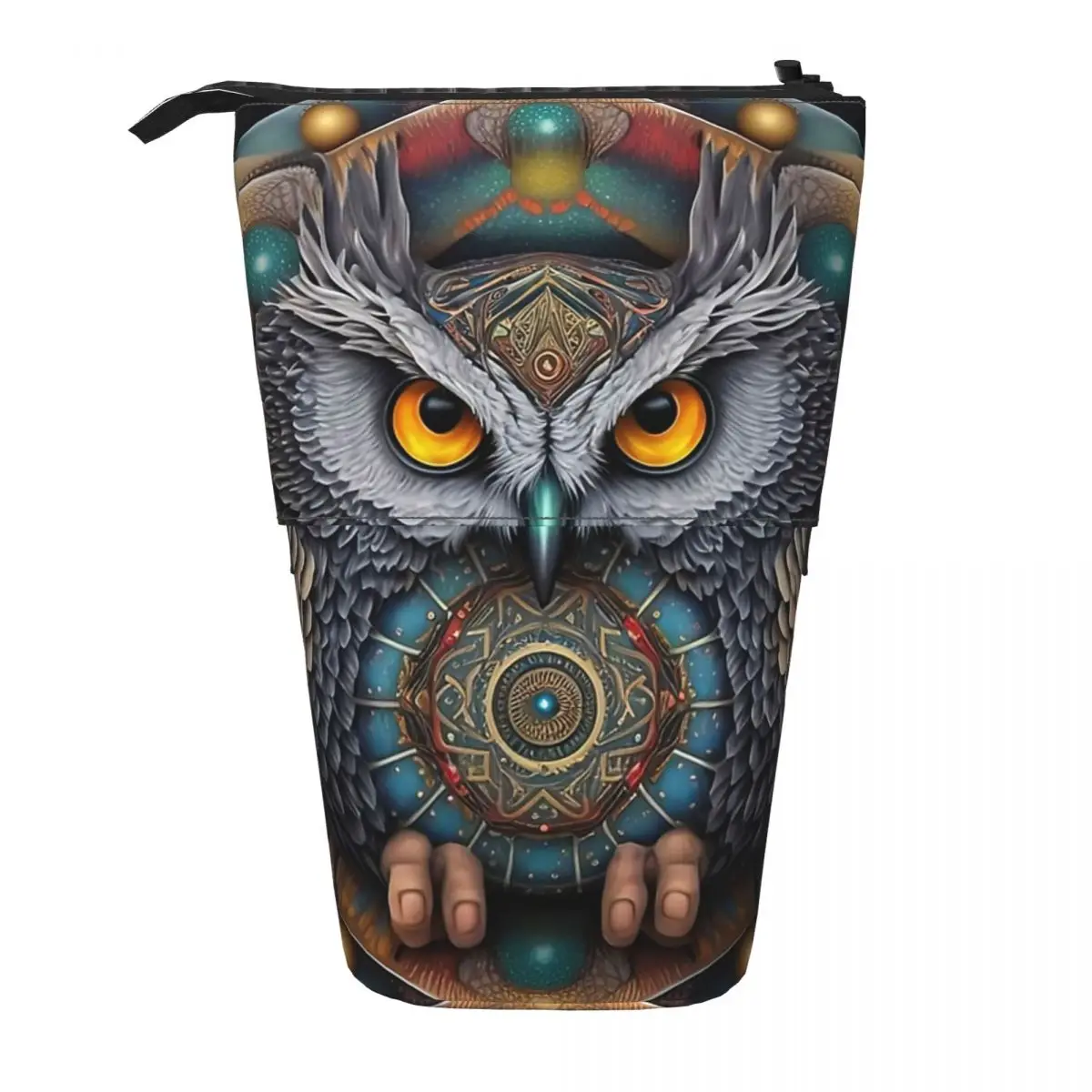 

Owl Keeper Of The Dream Pen Box Student School Zipper Pen Bag Pencase Vertical Retractable Pencil Case