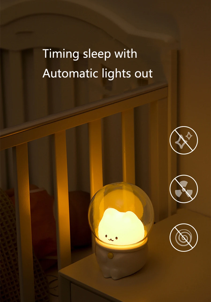 night table lamps Cute Pet Night Light USB Charging Colorful Children's Lights Bedroom Cat Rabbit Timing Atmosphere Decoration Sleeping Table Lamp night lamp