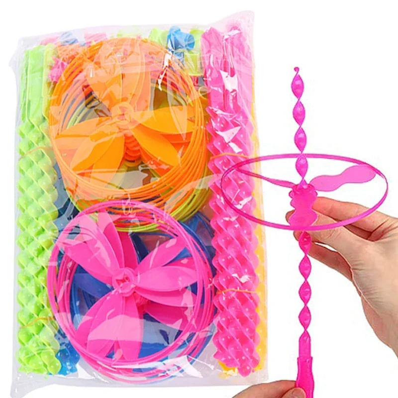 

20set/bag Colorful Hand Push Flying Disc Toys Plastic Flying Dragonfly Kids Birthday Party Favors Guests Gifts School Prizes