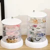 Multi Layer Rotating Transparent Round Jewelry Box for Earrings Studs Necklaces Bracelets Rack Display Shelf Jewelry Storage Box 3