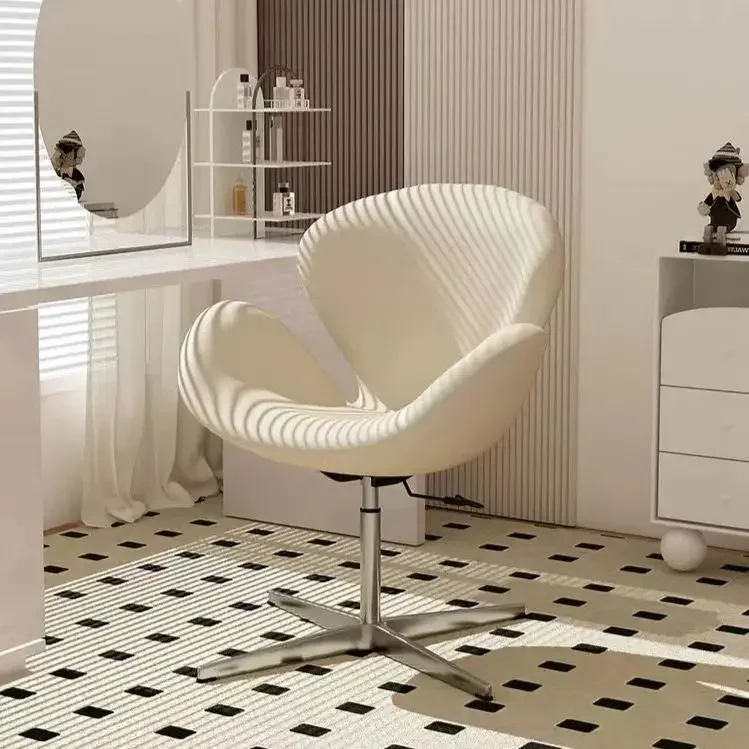 Contemporary Nordic Swan Dining Chair for Modern Home Interiors Swivel Lift Makeup Chair with Nordic Swan Inspired