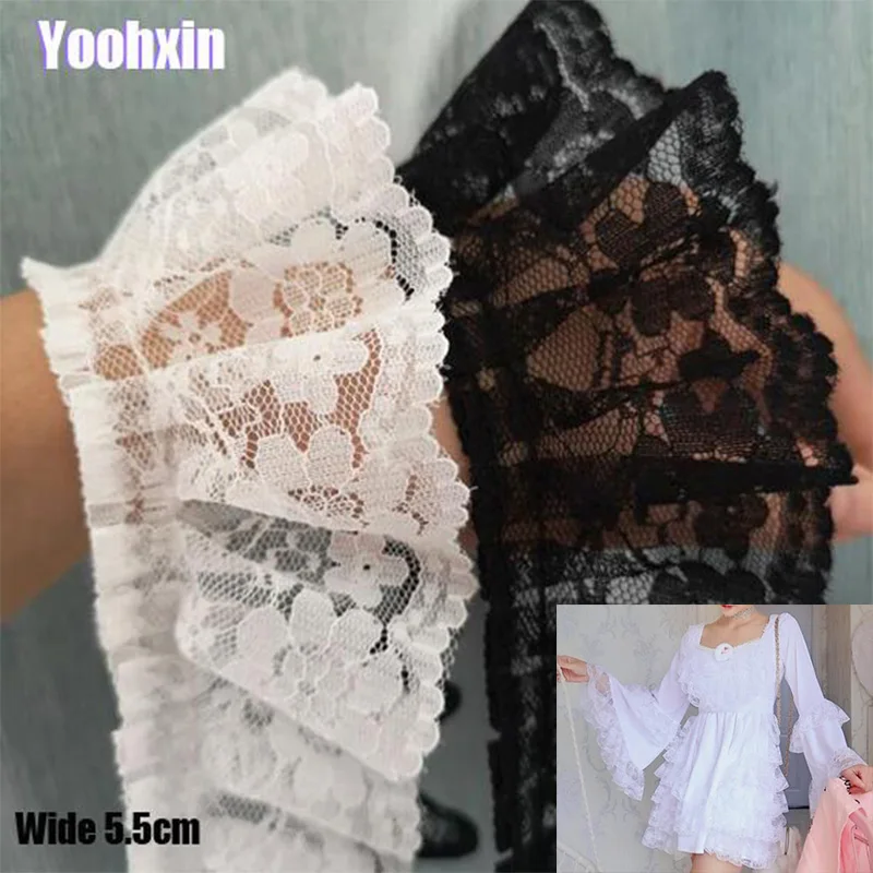 Lace Fabric 5CM Wide 3D Flower Lace FabricTrim Ribbon DIY Sewing Applique Collar Dress Wedding Guipure Decor