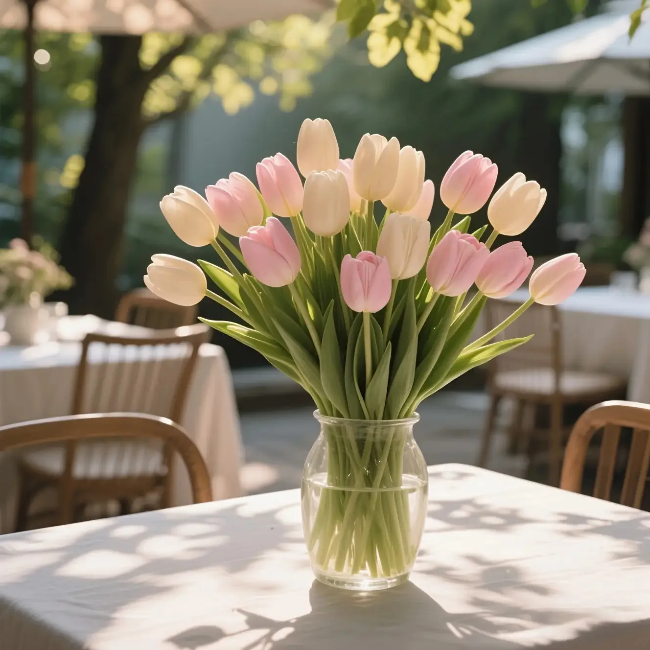 10/20 Stück lebensechte künstliche Tulpen, lichtbeständige Seidenblumen im nordischen Stil für Wohnzimmertischdekoration, Jubiläum und Party – Detail 8